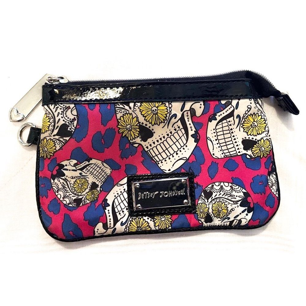 Betsey Johnson Cheetah Skull Wristlet